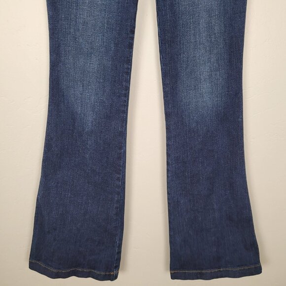 Spanx Flare Jeans Stretch Pull On High Rise Midnight Shade Blue Size L - Picture 4 of 11